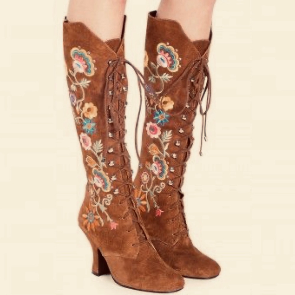 PENNY LANE BOOTS ✨ JEFFERY CAMPBELL X FREE PEOPLE ✨ WISTERIA RARE GEM💎 - Picture 4 of 17